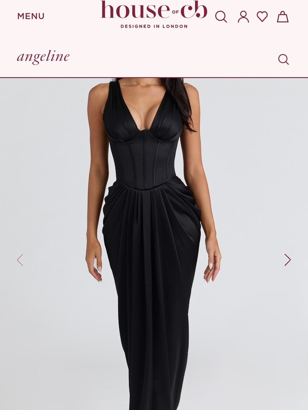 House of CB Black Angeline Corset Maxi Dress